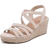 Luoika Women's Wide Width Wedge Sandals, Platform Wedge Pump Heel Ankle Strap Open Toe Women's Sandals Concise Casual Summer Shoes.