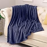 KMUSET Fleece Blanket Twin Size Navy Lightweight Throw Blanket Super Soft Cozy Microfiber Blanket Factory Shop