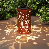 TickTime Hummingbird Solar Lantern Outdoor Garden Copper Dragonfly 7.1in