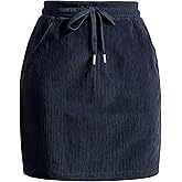 Casly Lamiit Women's Mini Corduroy Skirt 2025 High Waisted Drawstring Fall Winter Pencil Skirts with Pockets for Work Casual