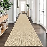IOHOUZE Washable Exrea Long Hallway Runner Rug 3x20 Non Slip Rubber Backed Kitchen Runner Entryway Runner Indoor, Woven Rug Carpet for Kitchen Hall Entryway Stair, Warm Beige/Orange/Apricot