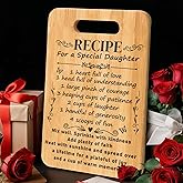 Daughter Cutting Board, Birthday Gifts for Women, "Recipe for a Special Daughter" Bamboo Cutting Board, Mom Gifts for Mother Day, Unique Kitchen Decor