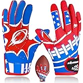 Invech Youth Football Gloves, Kids Receiver Football Gloves with Anti Slip Palm, Great Gift for Boys and Girls 8-12