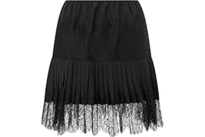 SHITOOMFE Y2K Skirt, Lace Skirt for Women, Ruffle Lace Trim Mini Short Y2k, 16" Mid-Thigh Length Aesthetic Ultra-Soft Flowy f