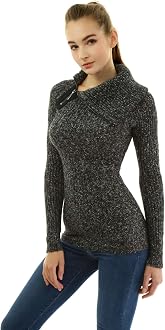Long Sleeve Marled Knit Sweater 
