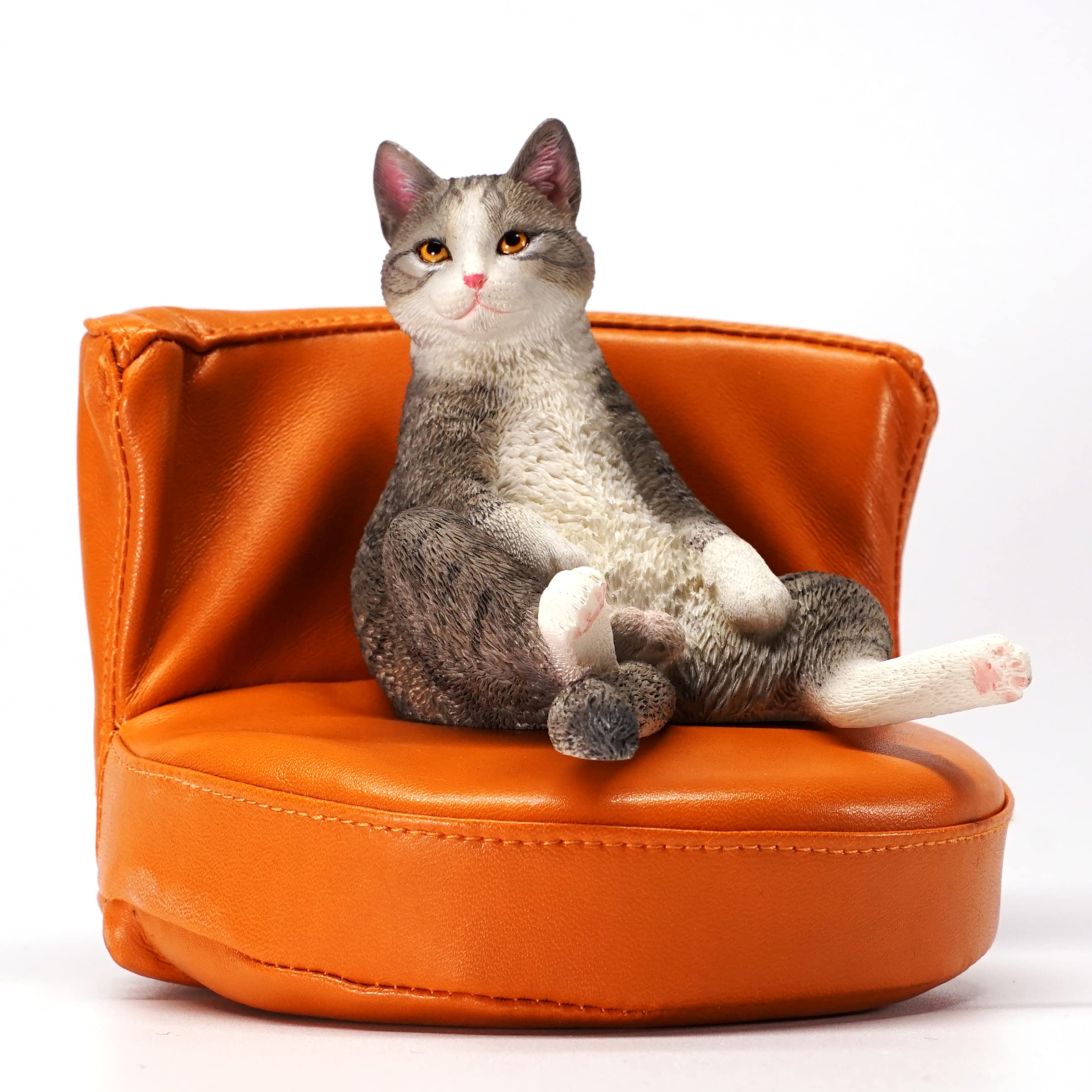 Photo 1 of MMOS X JXK Orange Cat Resin Cat Decorations, Home Decor Cat Statue for Desktops, Durable Polyresin with Intricate Details for Cat Lovers