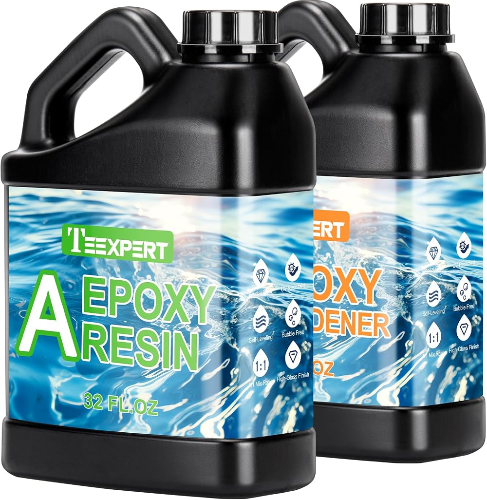 Teexpert High Gloss Epoxy Resin Kit 950ml Resin 950ml Hardener 1:1