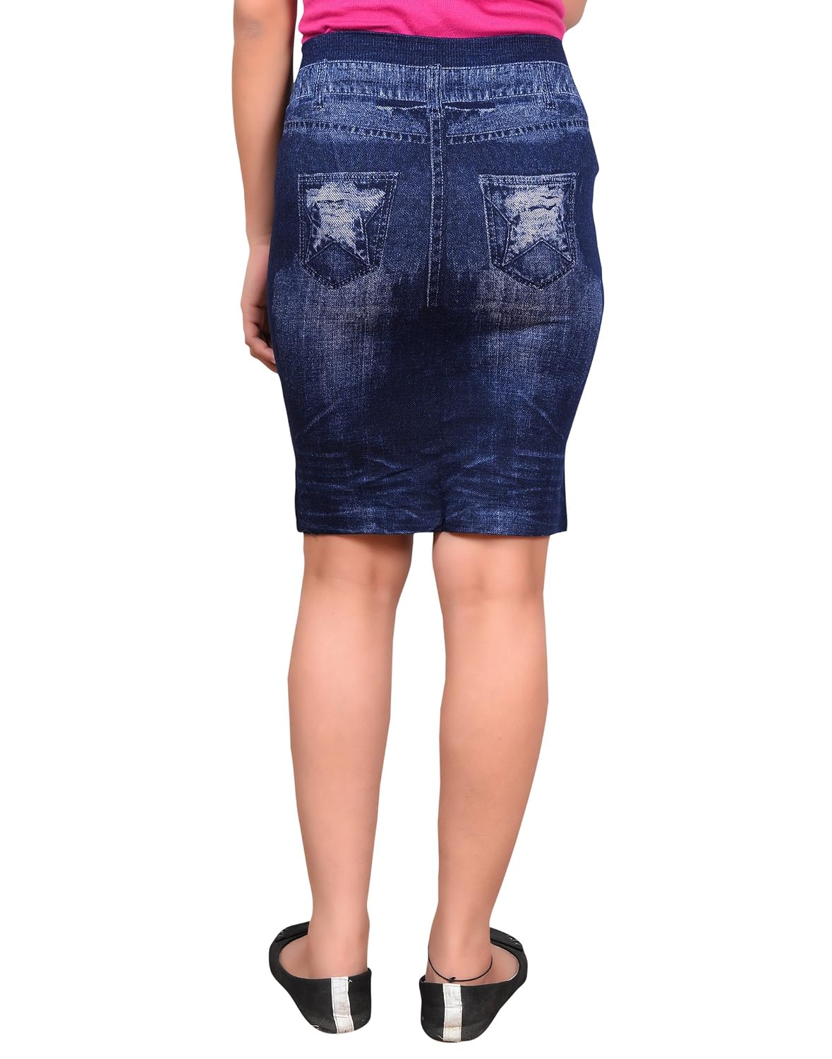 krystle women's denim printed cotton skirt