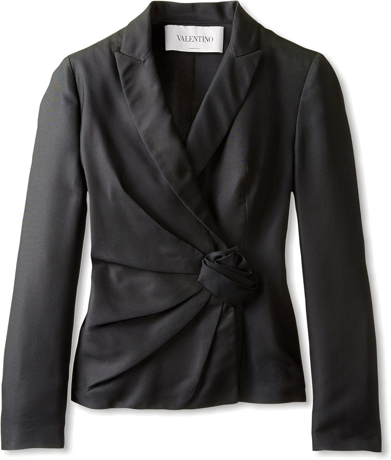 Valentino Women's Rosette Blazer, Black, 6 at Amazon Women’s Clothing store
