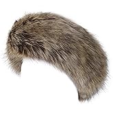 Aiphamy Winter Fluffy Faux Fur Headband Hat Ear Warmer Head Wrap Head Warmer for Women (Natural Color)