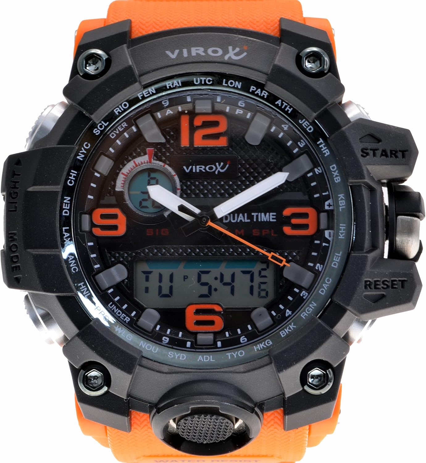 dual time analog watch