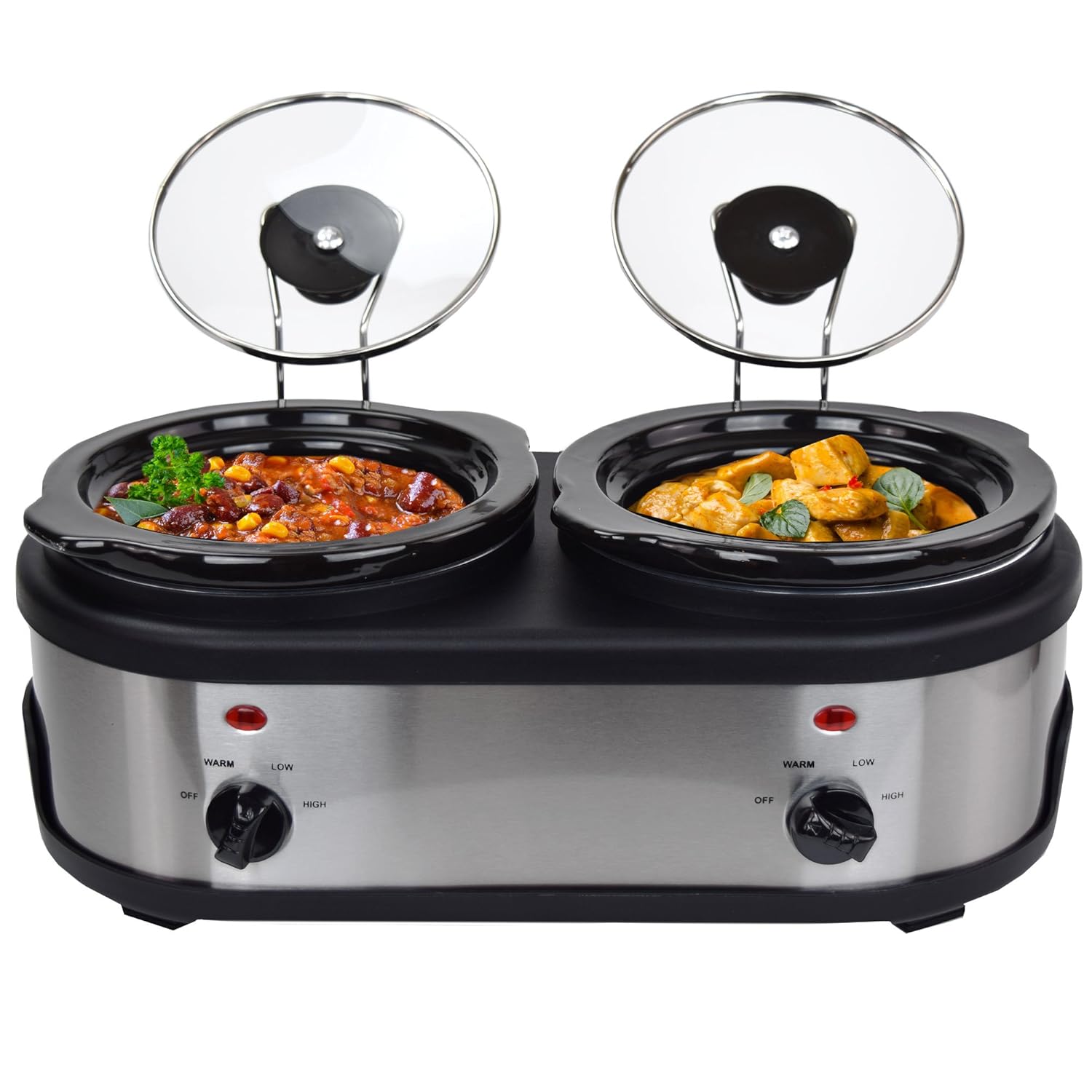 Amazon.de Syntrox Germany 2 x 1, 5 Liter Edelstahl Slow Cooker mit