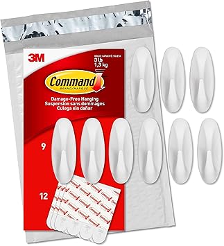 Command Medium Designer Hooks, White 