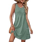 OFEEFAN Summer Dresses for Women Casual Sundress with Pocket Beach Cover Up Swimsuit