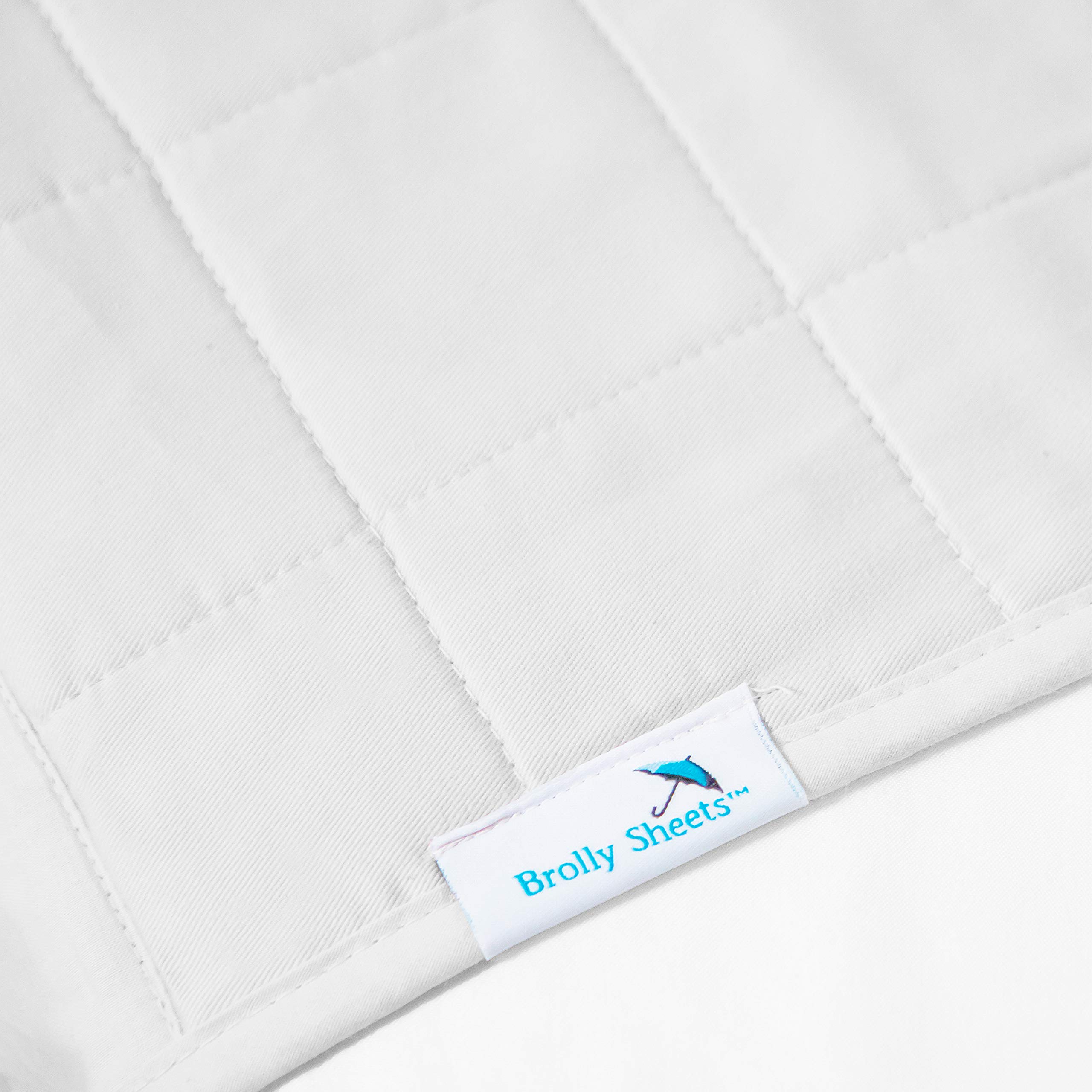 Brolly Sheets - Bed Pad - Without Wings - Single Bed Pad - 100% Cotton Sleep Surface - White - Size: 100 X 100cm