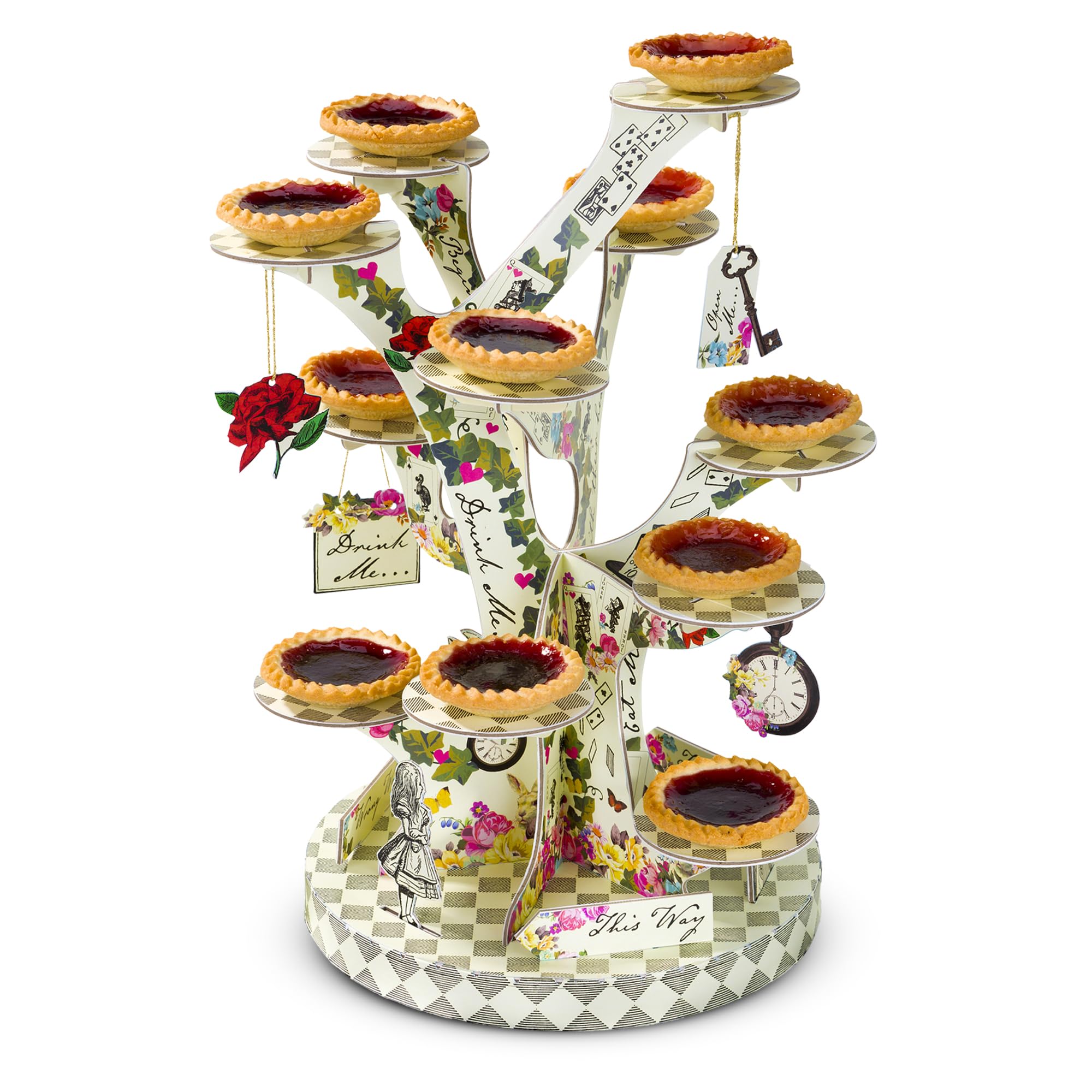 Talking Tables Alice in Wonderland Cupcake Cake Stand Mad Hatter Tea Party Decorations Mother's Day Party Decor Reusable Cakestand Table Centrepiece Afternoon Tea Onederland 1st Birthday Baby Shower