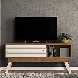 Furnishinings Rack Mesa para TV hasta 65 Pulgadas Moderno Elegante (Natural - Off White) (Naturale/Off White)
