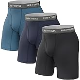 Pair of Thieves Men’s Long Boxer Briefs – Soft, Breathable, Quick Dry Underwear with 4-Way Stretch – Multi-Pack