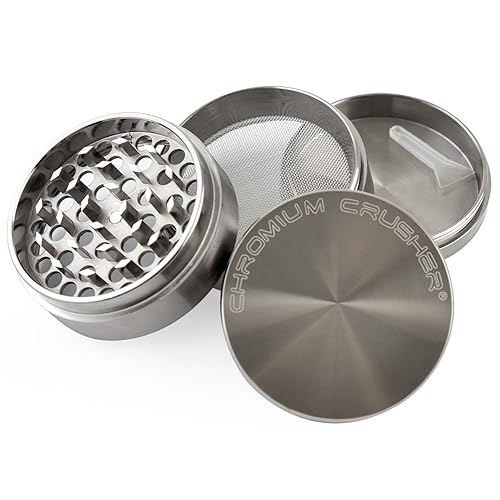 Chromium Crusher 2.5 Inch 4 Piece Tobacco Spice Herb Grinders - Gun Metal