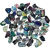 GEMKORA 10pcs Raw Black Opal Gemstone and Crystals, Wholesale Gemstone Lot, Rough Crystals, Rock Stones, Jewelry Making Supplies, DIY & Crafts, AA+ Grade, 6-10mm