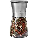 Pepper Grinder or Salt Shaker for Professional Chef - Best Spice Mill with Brushed Stainless Steel, Special Mark, Ceramic Bla