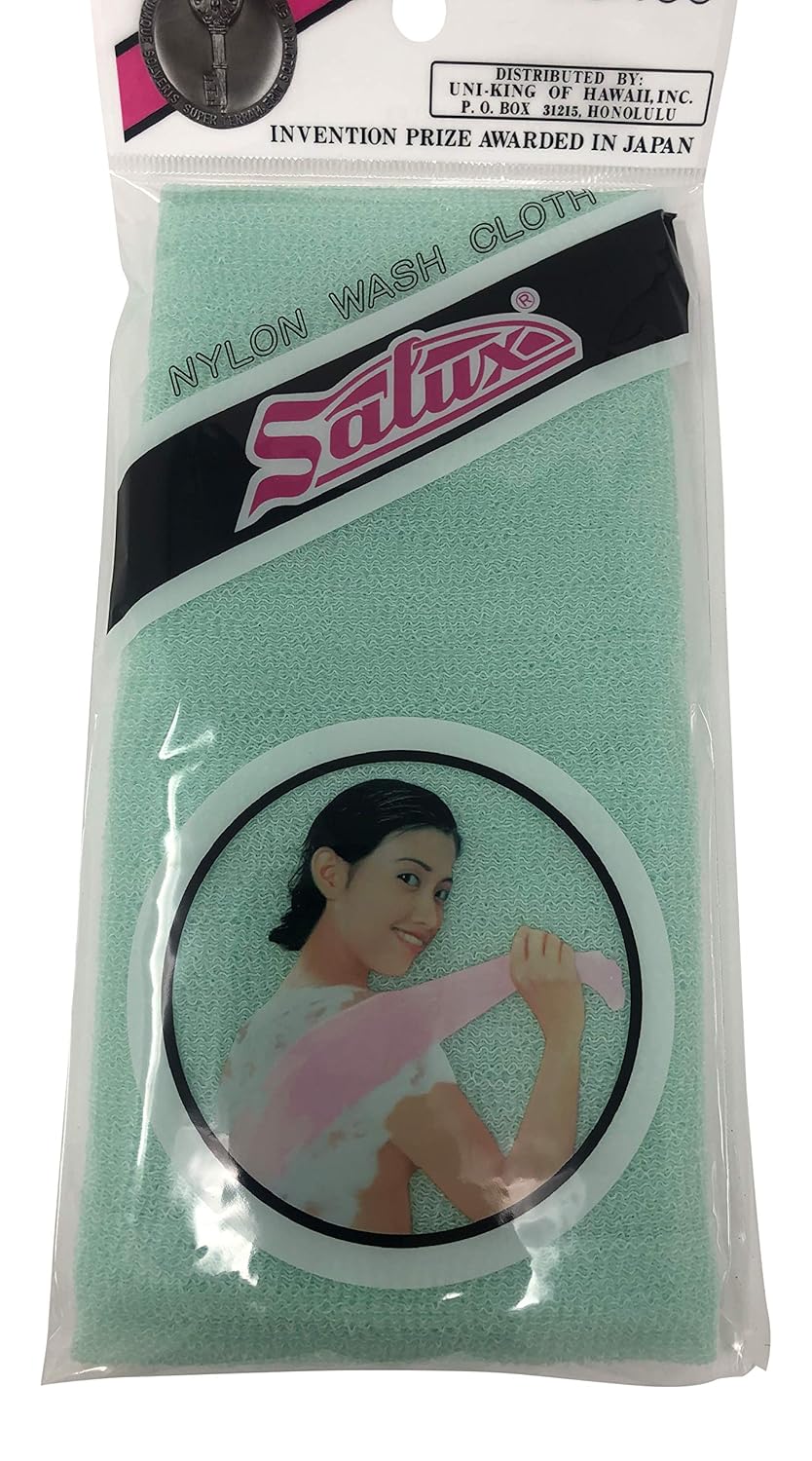 Salux Nylon Japanese Beauty Skin Bath Wash Cloth/Towel Aquamarine