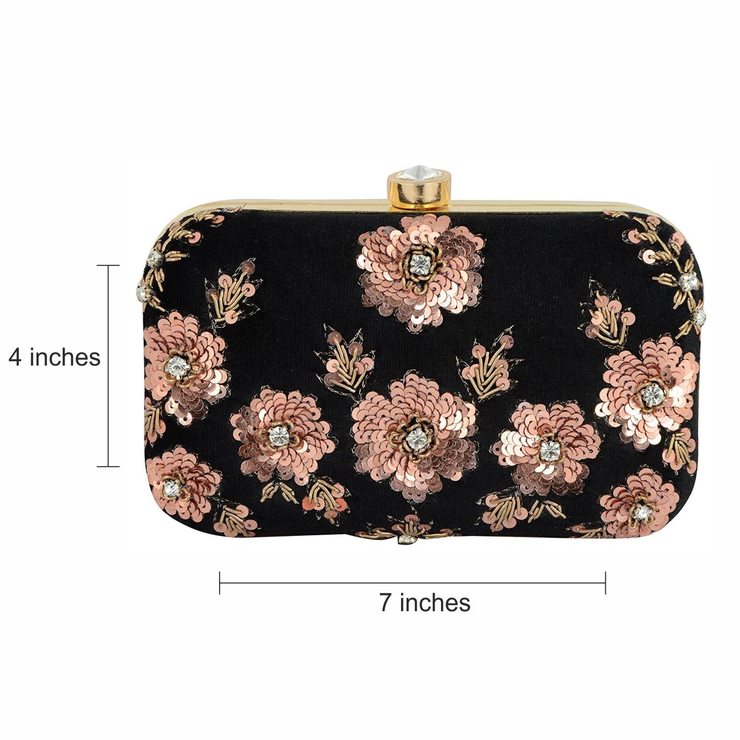 tooba women's clutch (black, black antique sequins flower 6x4_1)