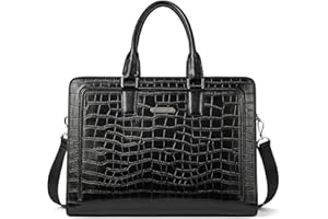 BOSTANTEN Women Genuine Leather Briefcase Tote Business Vintage Handbag 15.6" Laptop Shoulder Bag Brown