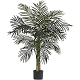 Nearly Natural 5357 4ft. Golden Cane Palm Tree,Green