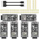hiBCTR 6-Pack ESP32-S3 DevKit Board, N16R8, 44-Pin, WiFi BT | ESP32-S3-WROOM-1 module, 8MB PSRAM, dual-side I/O breakout, includes Type-C cable, for IoT projects