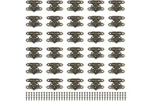 ASAMUYU 30 Pcs Mini Antique Brass Latch Hasps Decorative Vintage Locks with Screws for Case Wooden Boxes (Bronze)