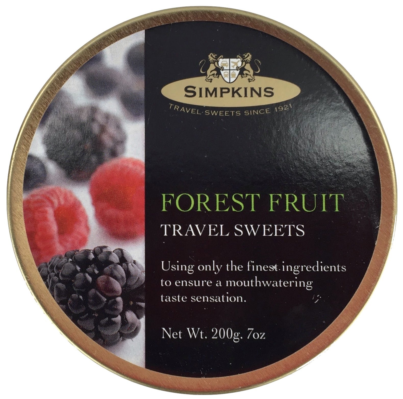 Simpkins Travel Sweet, Mixed Fruit Drops, One 200g Tin