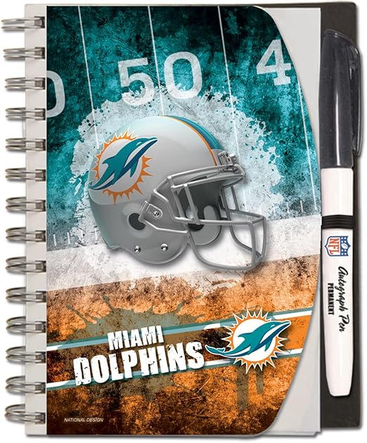 Miami Dolphins Deluxe Hardcover, 5 x 7 Inches