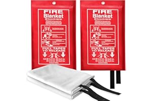LIZMOF Emergency Fire Blanket, Fire Extinguishers for Heat Insulation, Prepared Fire Blankets Emergency for Home, Kitchen, School, Warehouse, Car, Fireproof Retardant Protection 40 x 40 inch, 2 Pack