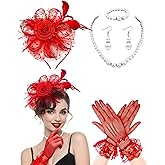 Bnsikun 5Pcs Fascinators Hat for Women Tea Party Veil Mesh Headband Feather Hat for Women Veil Tea Party Hats