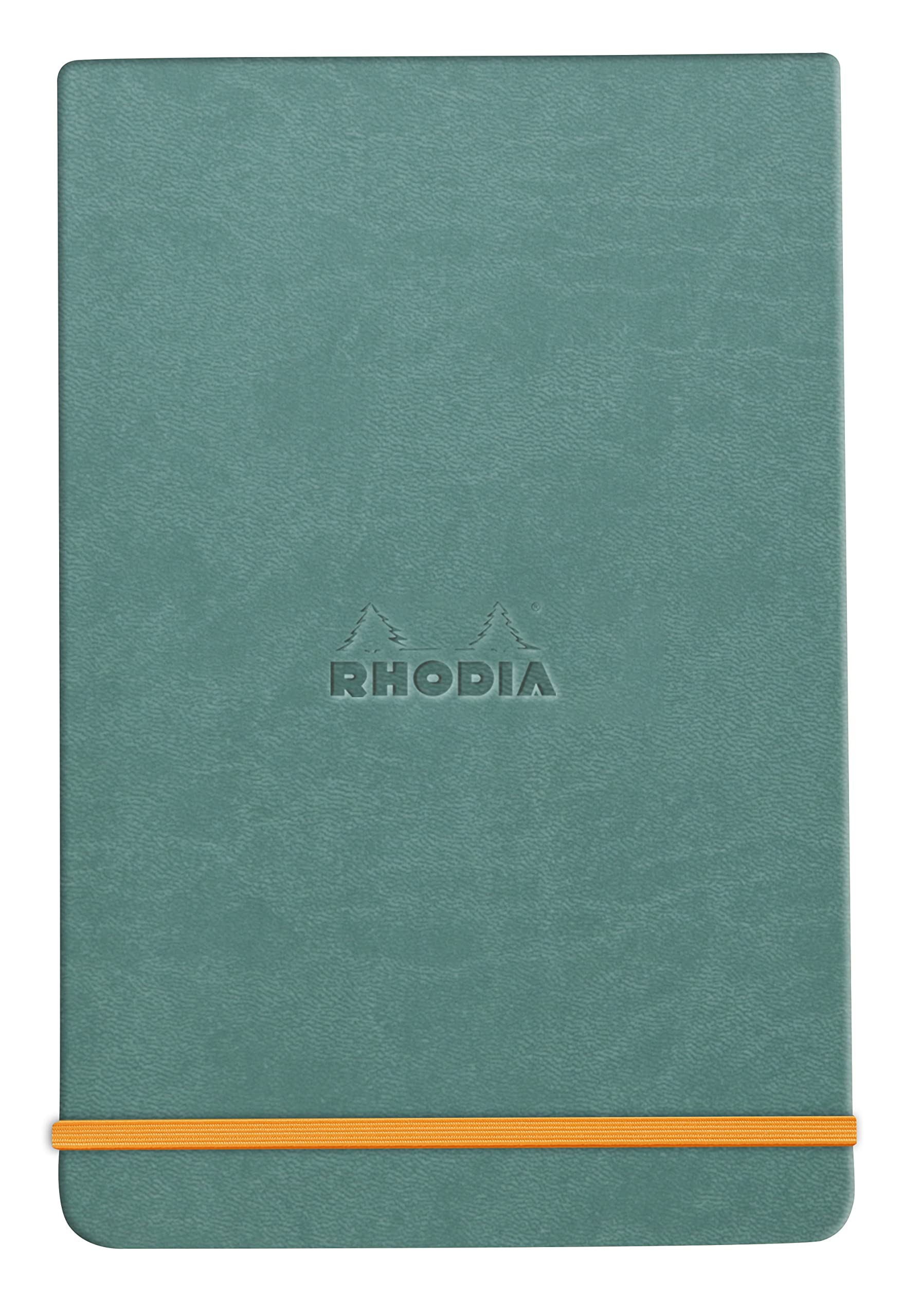 RHODIA 194388C - Hard Notebook Webnotepad Water - A5 - Lined - 192 Detachable Pages - Clairefontaine Ivory Paper 90 g/m - Bookmark, Elastic Closure - Faux Leather Cover - Rhodiarama
