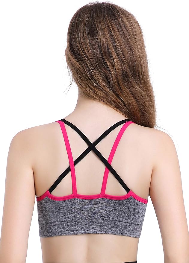 PRETTYWELL Strappy Sports Bras, Yoga Bras for Women