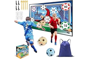 Soccer Ball Game Toy Set-Backyard Indoor Outdoor Toss Soccer Goal Game with Adhesive Balls, Foldable Flannel Goals, Toddlers 