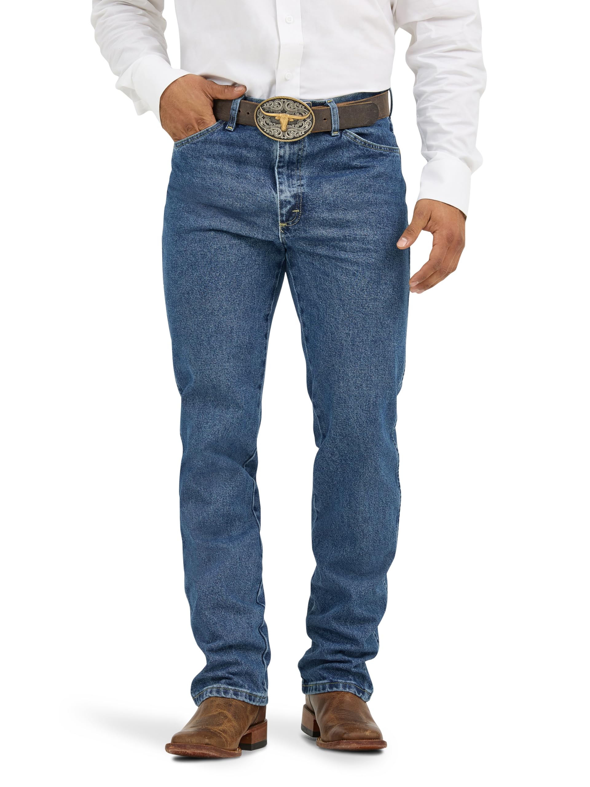 Wrangler Pantalones vaqueros ajustados con corte vaquero George Strait para hombre, piedra oscura, 36 W x 32 L EE. UU.