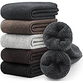 SIMIYA 5 Pairs Merino Wool Socks for Men, Thick Winter Wool Hiking Socks, Warm Breathable Crew Mens Socks