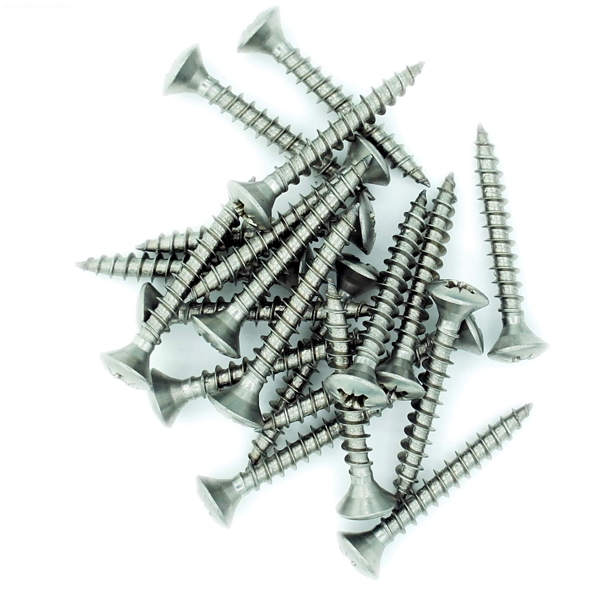 No.4 x 0.5 (3mm x 12mm) Pozi Raised Countersunk Chipboard Screw - Stainless Steel (A2) (Pack of 20)