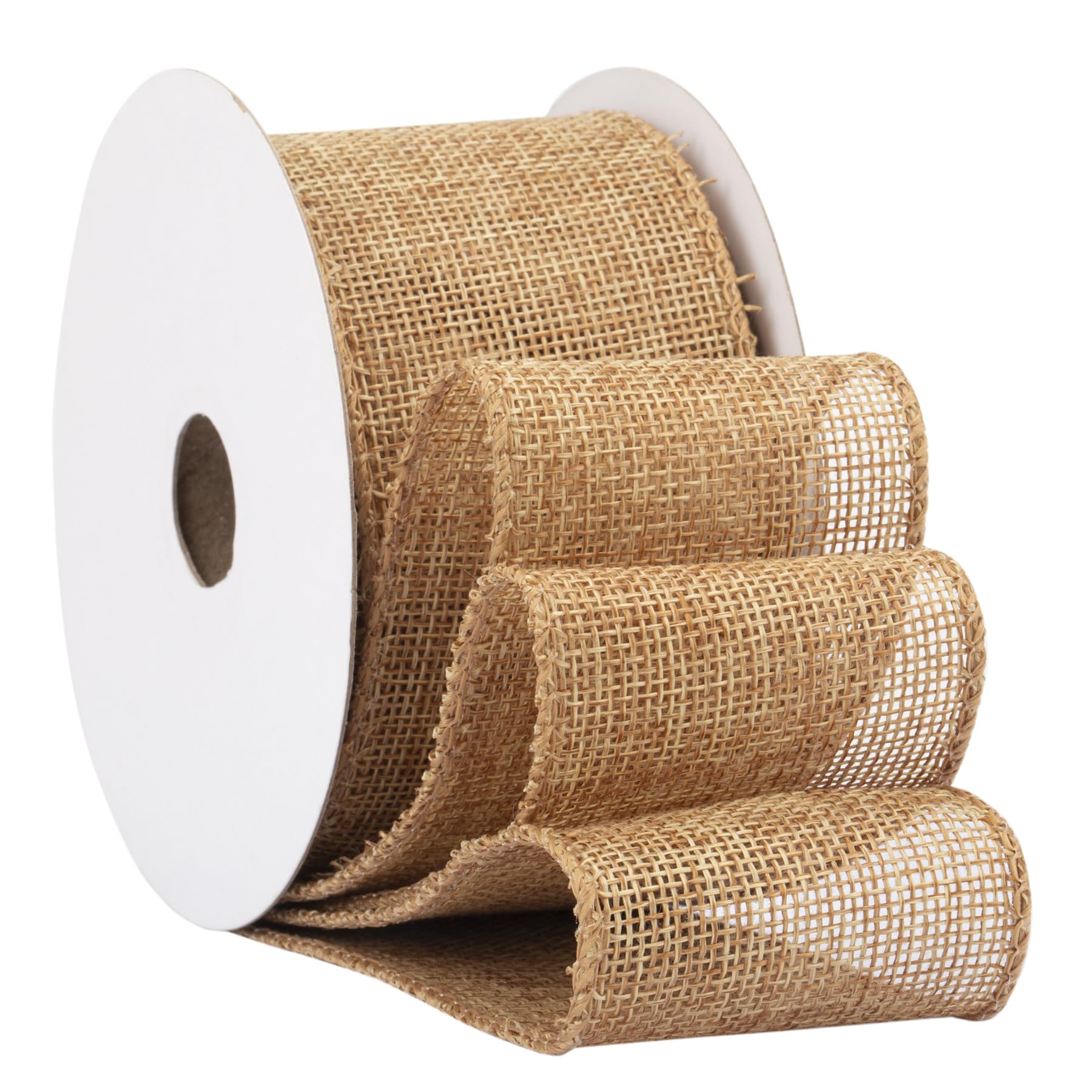 Fondersy 9-Meter Old Gold Burlap Ribbon Wired Burlap Ribbon - 50mm Width for Gift Wrapping, Floral Arrangements, Wreath Making, and Christmas Decor