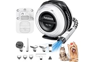 petaboo Cordless Dog Grooming Vacuum, Pet Grooming Kit with Clippers Nail Grinder,2.2L Dust Cup,Low Noise,Dog Vacuum for Shedding Grooming for Home Outdoor Car,7 in 1set