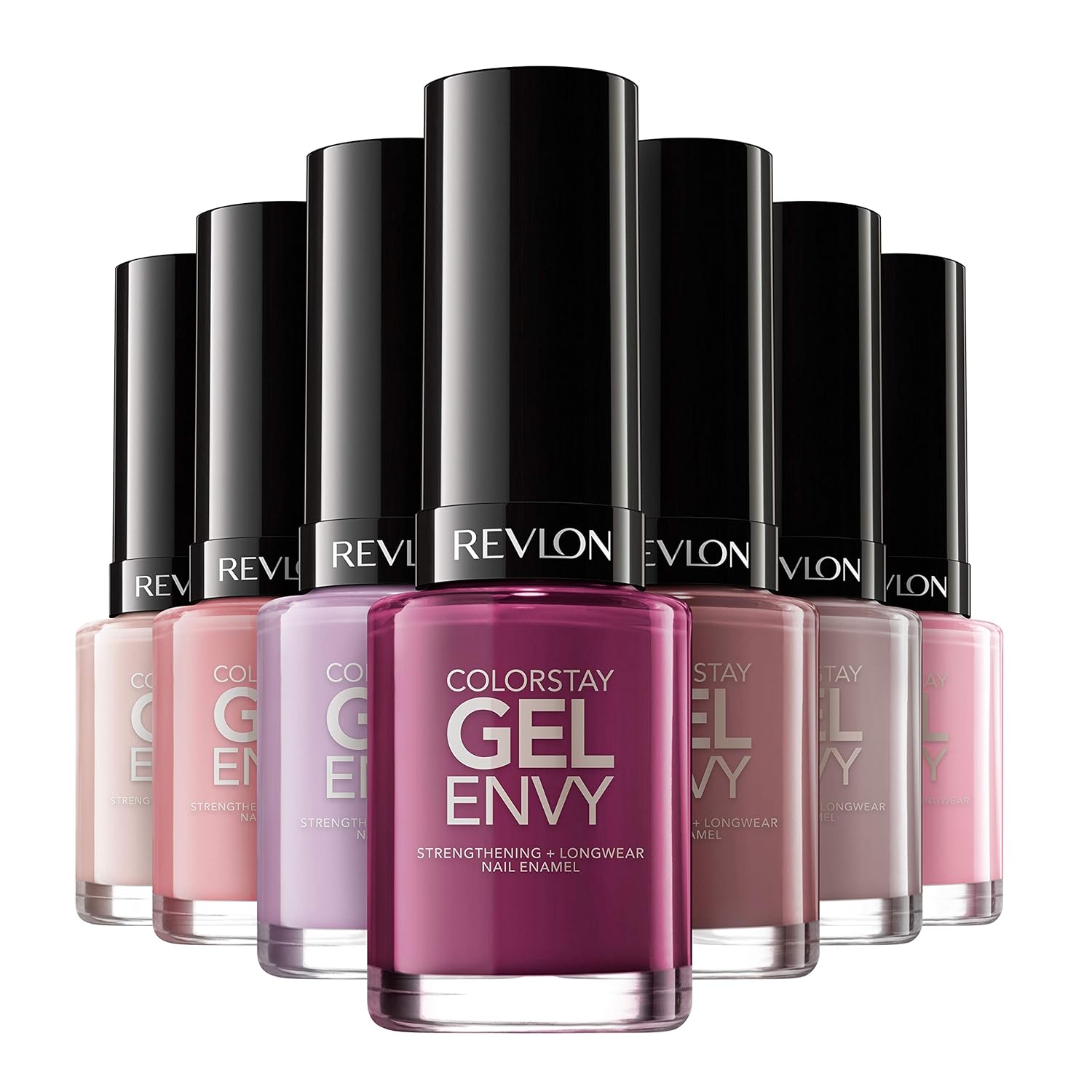 Revlon ColorStay Gel Envy Longwear Nail Polish, with Built-in Base Coat & Glossy Shine Finish, in Plum/Berry, 400 Royal Flush, 0.4 oz : Beauty