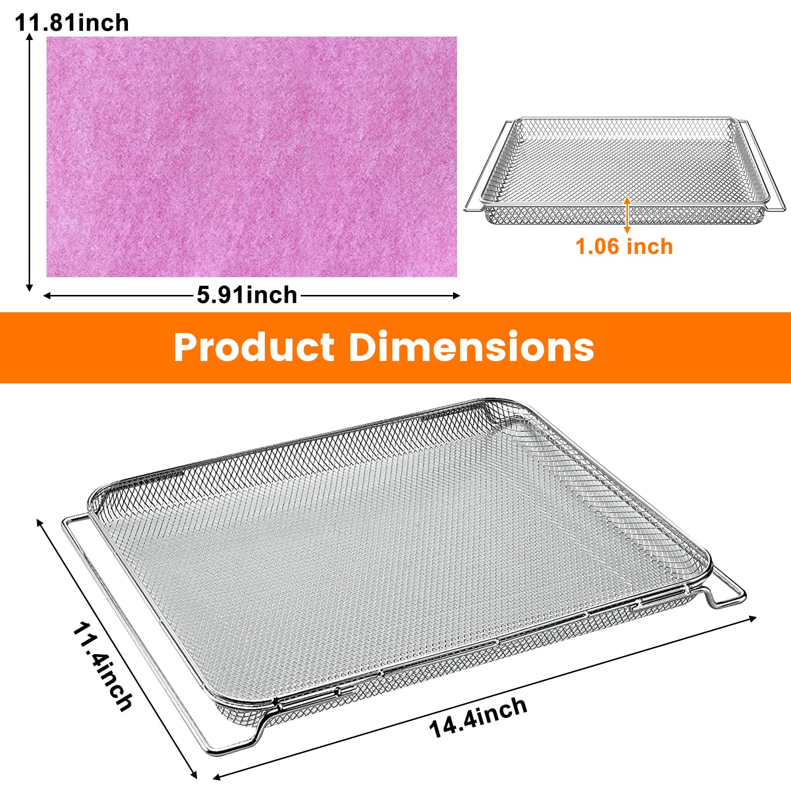 Replacement Air Fry Basket for Ninja Foodi DT251 Air Fryer Oven,Steel Air Fryer Basket for Ninja Foodi DT201,DT200,Accessories for Ninja Foodi 10-in-1 Smart XL Air Fry Oven
