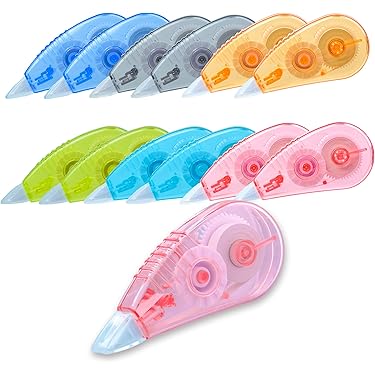 1PCS Refillable Retractable White Correction Tape,White Cute Smooth Push Pull Tape Aesthetic Pen Shaped Applicator Office Supplies For Men Women 4 Co - View #2