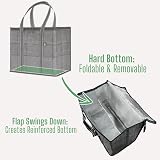 VenO 2 Pack Large Insulated Reusable Grocery Bag with Hard Bottom Black view 4