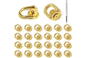 INKNOTE Rivets D Ring Stud Screw Ball Post Head Buttons Stud Screw, Metal Ring with Hole Punch DIY Backpack Purse Craft