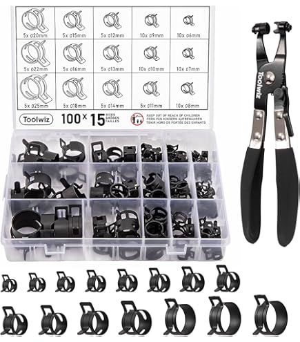Tnisesm 81Pcs Spring Band Hose Clamps Assortment Kits With