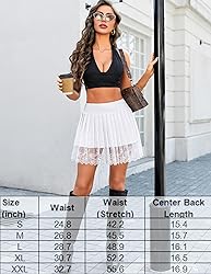 Avidlove Mini Skirt for Women Pleated Lace Short